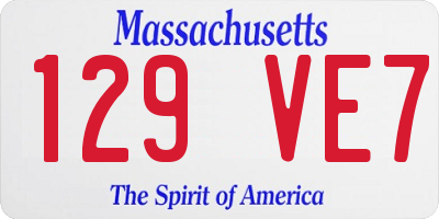 MA license plate 129VE7