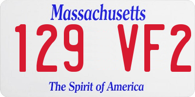 MA license plate 129VF2