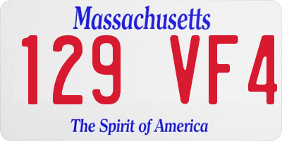MA license plate 129VF4