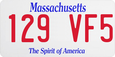 MA license plate 129VF5