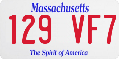 MA license plate 129VF7