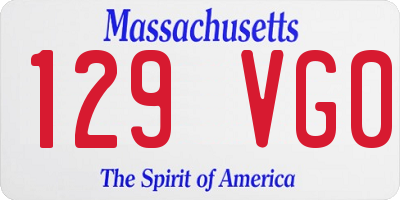 MA license plate 129VG0