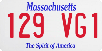 MA license plate 129VG1