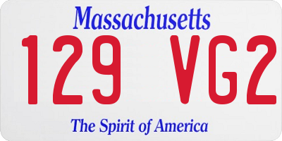 MA license plate 129VG2