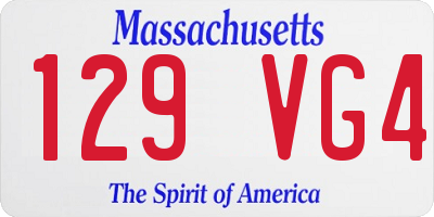 MA license plate 129VG4