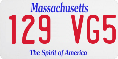 MA license plate 129VG5