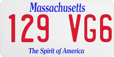 MA license plate 129VG6