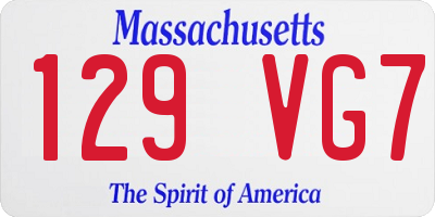MA license plate 129VG7