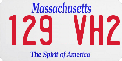 MA license plate 129VH2