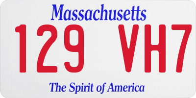 MA license plate 129VH7