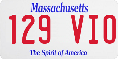 MA license plate 129VI0