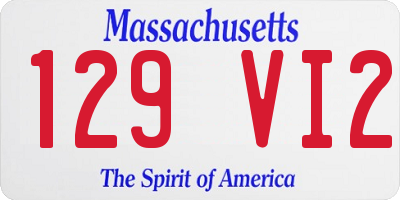 MA license plate 129VI2