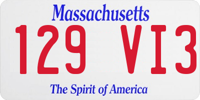 MA license plate 129VI3