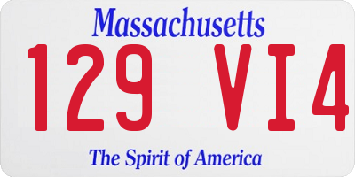 MA license plate 129VI4