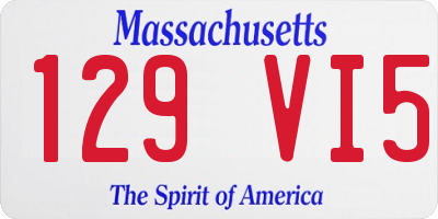 MA license plate 129VI5