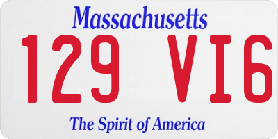 MA license plate 129VI6