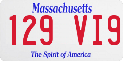 MA license plate 129VI9
