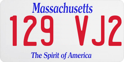 MA license plate 129VJ2