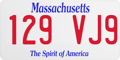 MA license plate 129VJ9
