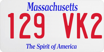 MA license plate 129VK2
