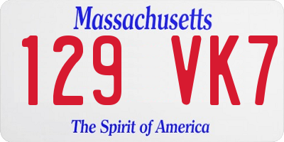 MA license plate 129VK7