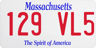 MA license plate 129VL5