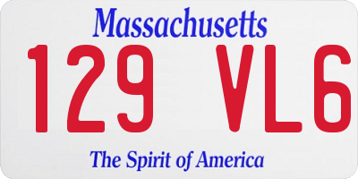 MA license plate 129VL6