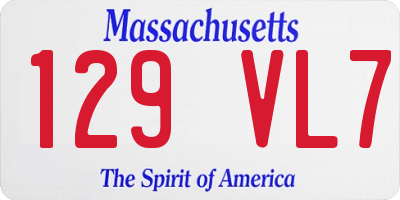 MA license plate 129VL7