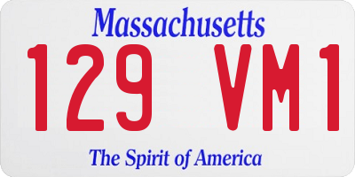 MA license plate 129VM1