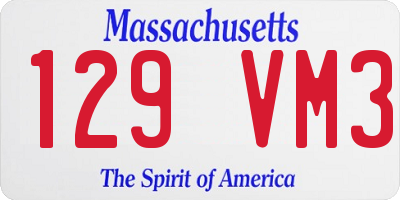 MA license plate 129VM3