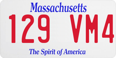 MA license plate 129VM4