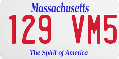 MA license plate 129VM5
