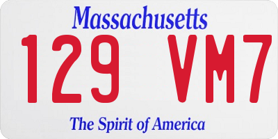 MA license plate 129VM7