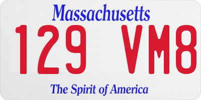 MA license plate 129VM8