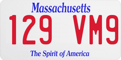 MA license plate 129VM9