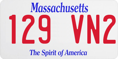 MA license plate 129VN2