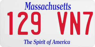 MA license plate 129VN7
