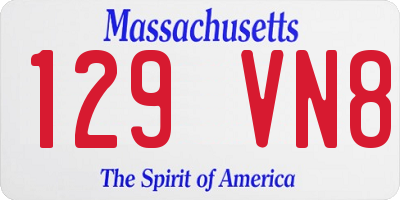 MA license plate 129VN8
