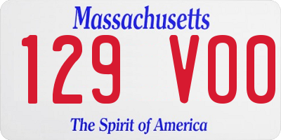 MA license plate 129VO0