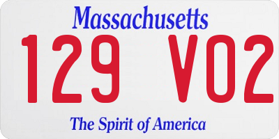 MA license plate 129VO2