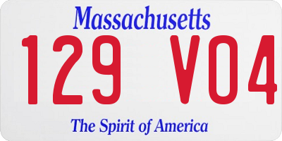 MA license plate 129VO4
