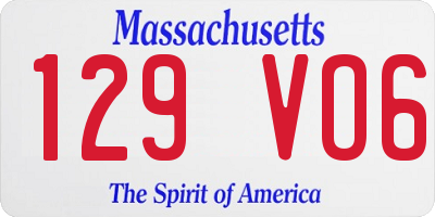 MA license plate 129VO6