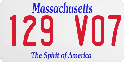 MA license plate 129VO7