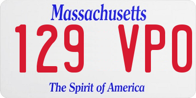MA license plate 129VP0