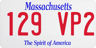 MA license plate 129VP2