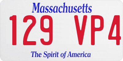 MA license plate 129VP4