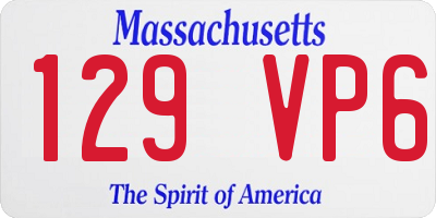 MA license plate 129VP6
