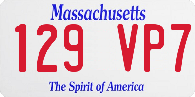 MA license plate 129VP7