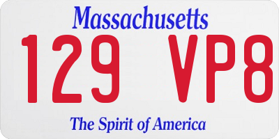 MA license plate 129VP8