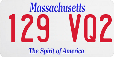 MA license plate 129VQ2